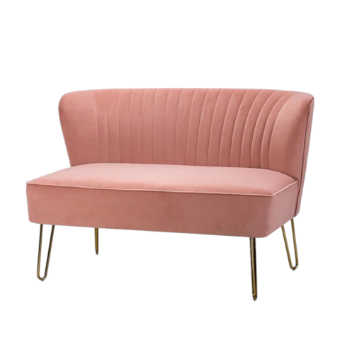 Pink Velvet Love Seat