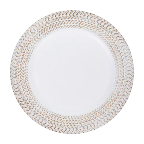 White Geometric Charger Plate