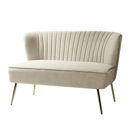 Tan Velvet Love Seat