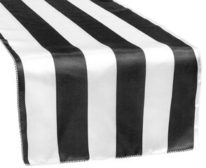 Black and White Stripe satin table runner