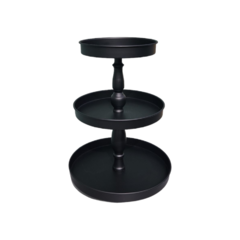 Matte Black Three -Tier Serving Stand