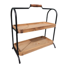 Wood Two-Tier Serving Stand