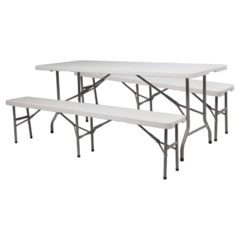 6 ft - Rectangular Table and Benches