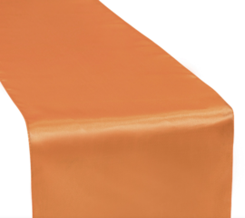 Burnt orange satin table runner