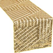 Geometric Sequin Table Runner - Gold