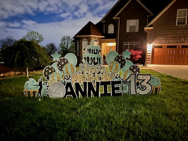 birthdayaquablackgoldyardsign