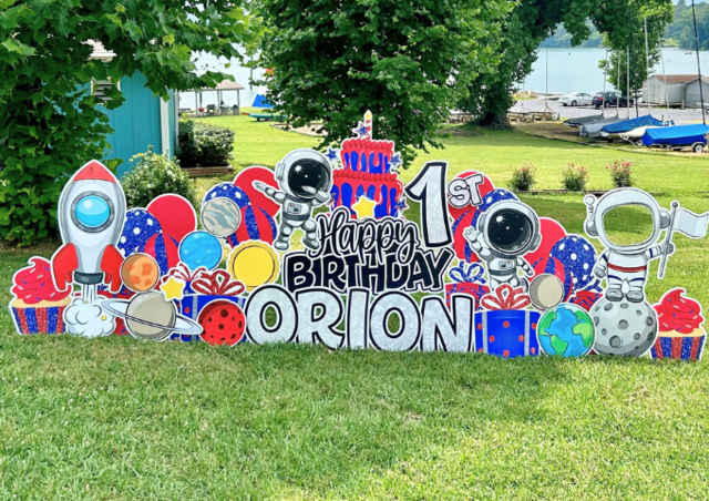 Astronaut Space Birthday Sign