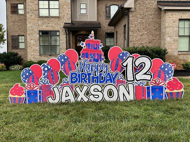 Blue & Red Small Yard Sign