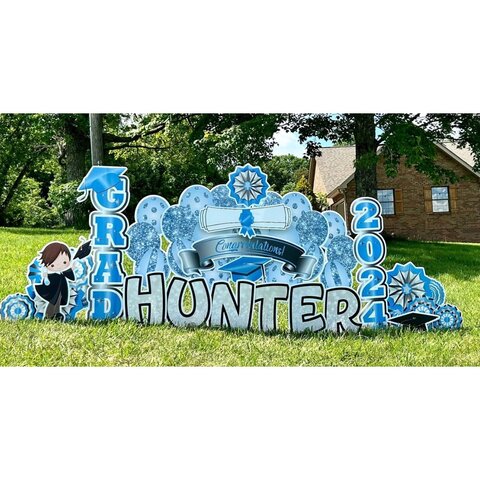 Graduation Sign - Blue & White