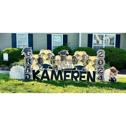 Graduation Sign - Black & Gold