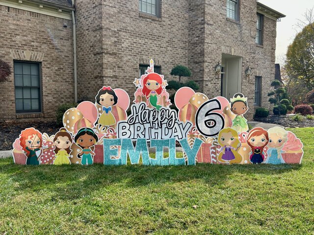 Disney Princess Birthday Yard Sign