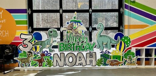 Dino Indoor Birthday Sign