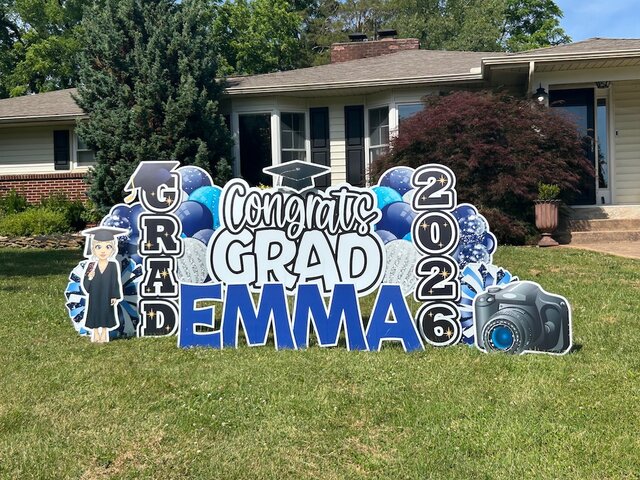 Congrats Grad - Blue, Navy, & White
