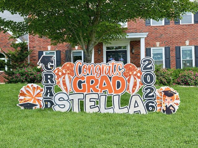 Congrats Grad - Orange & White