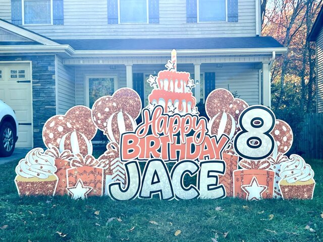 Orange & White Birthday Yard Sign