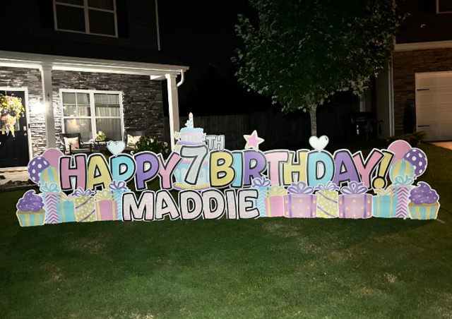 Pastel Birthday Yard Sign