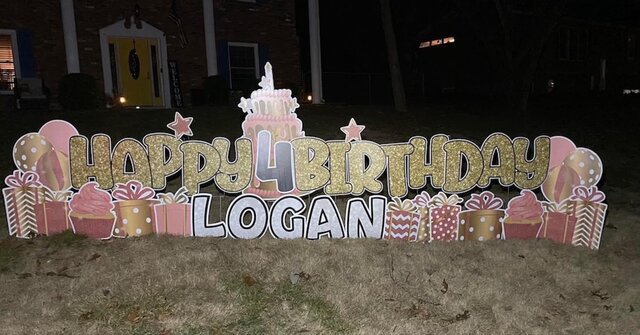 Rose Gold Birthday Yard Sign