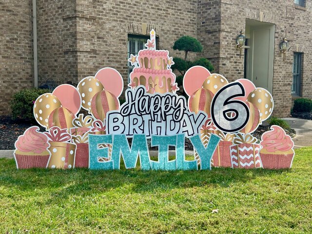 Rose Gold Birthday Yard Sign