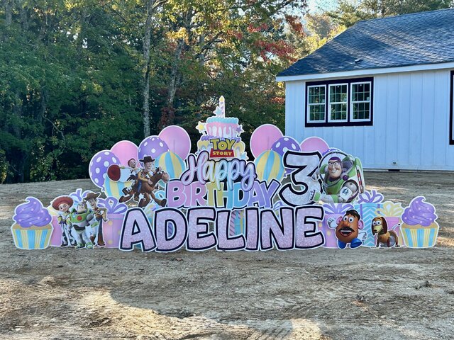 Toy Story Pastels Birthday Yard Sign