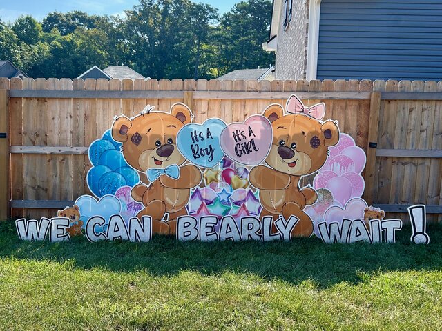 We Can Bearly Wait - Gender Reveal Sign