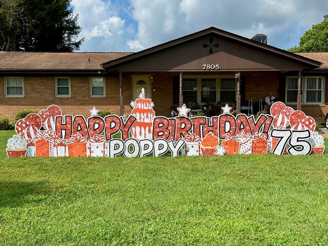 Orange & White Birthday Yard Sign