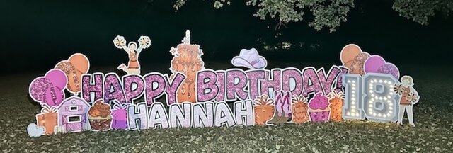 Pink & Orange Birthday Yard Sign