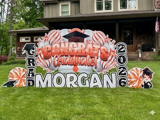 Orange & White Congrats Graduate