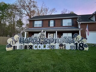 Black, Gold, & White Longer Happy Birthday