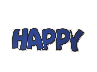 Longer Sign with Blue HAPPY BIRTHDAY