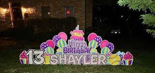 Pink, Yellow, Purple, & Teal Small Yard Sign