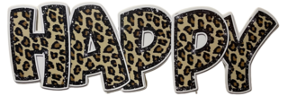Longer Sign with Leopard Print HAPPY BIRTHDAY