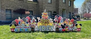 <t style='color:#001B99'>Mouse Clubhouse Birthday Yard Sign