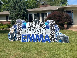 Columbia Blue, Navy, & White Congrats Grad