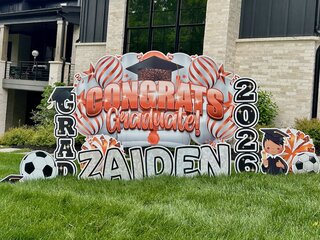 Orange & White Congrats Graduate