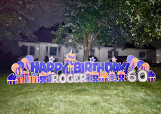 Orange & Blue Birthday Yard Sign