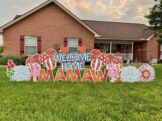 Orange & White Welcome Home
