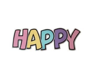 Longer Sign with Pastel HAPPY BIRTHDAY