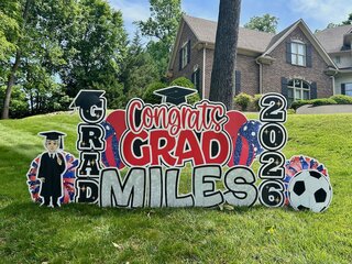 Blue & Red Congrats Grad