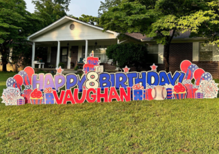 Blue & Red Birthday Yard Sign