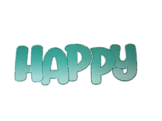 Longer Sign with Teal HAPPY BIRTHDAY