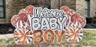 Welcome Baby in Orange & White