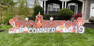 Orange & White Birthday Yard Sign