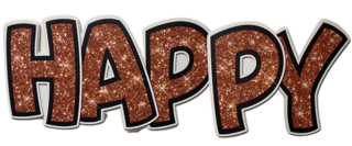 Longer Sign with Orange Glitter HAPPY BIRTHDAY