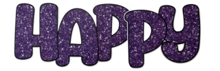 Longer Sign with Purple Glitter HAPPY BIRTHDAY