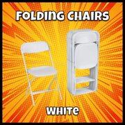 Chairs, folding white