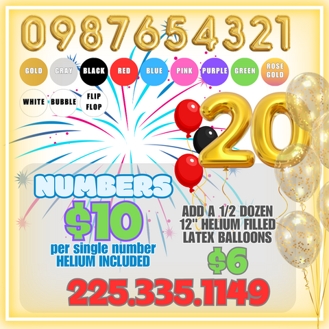 40'' Single Number Balloon 