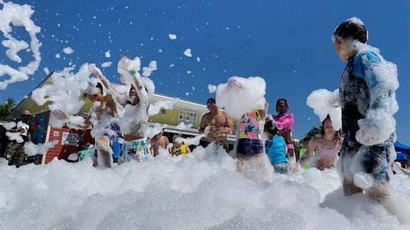Summer Splash Days foam party in Collegedale, TN