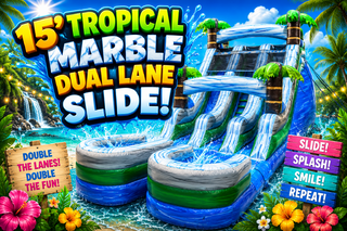 15' Tropical Marble Dual Lane Slide