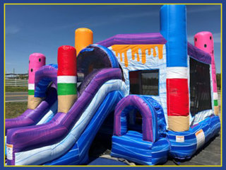 Ice Pop Combo Bounce House with Slide (Dry)