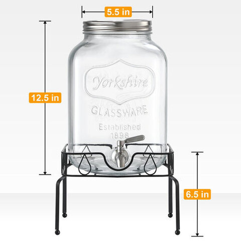 2 Gallon Glass Drink Dispenser